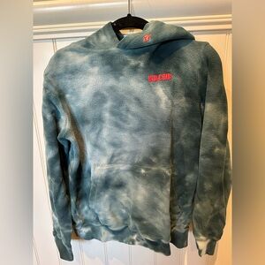VOLCOM Boys Size Large Blue Grey Psychedelic Marbram Hoodie